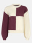 Knitted Sweater Cubi | Dark purple/ecru