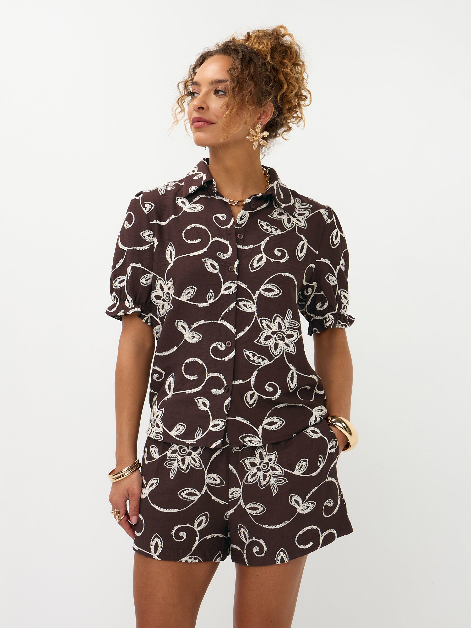 Blouse Leila | Dark brown – Ydence