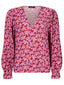 SAMPLE Top Blackbird | Wine red/lilac flower