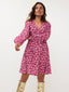 SAMPLE Dress Jaely | Wine red/lilac flower