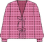SAMPLE Top Angelique large check | Coral pink/burgundy
