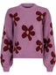 Knitted sweater Daisie | Lilac/burgundy