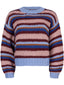 Knitted sweater Meggie | Blue/burgundy/camel/soft pink