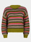 Knitted Sweater Meggie Olive/fuchsia/warm grey