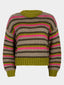 Knitted Sweater Meggie | Olive/fuchsia/warm grey