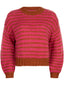 Knitted sweater Pippa | Fuchsia/camel