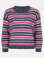 Knitted sweater Aria | Navy/fuchsia