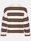 Knitted top Balou | Ecru/brown