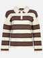 Knitted top Balou | Ecru/brown