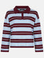 Knitted Top Balou | Light blue/burgundy