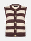 Knitted top Judith | Brown/ecru