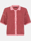 Knitted top Natas | Soft pink/stone red