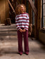 Knitted Top Balou | Light blue/burgundy