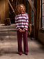 SAMPLE Knitted Top Balou | Light blue/burgundy