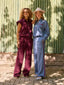 Pants Zizi | Denim blue/burgundy