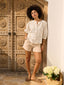 MUSTER Kurzarmbluse Anita | Beige