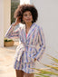 Kimono Ilonka | Denim blue/pink stripe