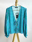 SAMPLE Top Angelique large check | Blue/sea green