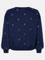Sweater Hearts | Navy/fuchsia purple