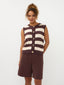 Knitted top Judith | Brown/ecru