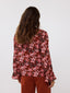 Blouse Eline Brick/soft pink flower