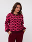 Knitted Sweater Blaise | Burgundy/pink