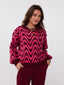 Knitted Sweater Blaise Burgundy/pink