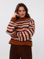 Knitted Sweater Meggie | Camel/navy/soft pink