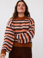 Knitted Sweater Meggie Camel/navy/soft pink