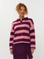SAMPLE Knitted top Balou | Aubergine/coral pink
