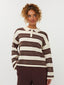 Knitted top Balou | Ecru/brown