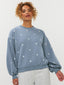 SAMPLE Sweater Hearts | Blue grey/ecru