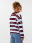 Knitted Top Balou | Light blue/burgundy