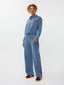 Blouse Kess | Denim blue/burgundy