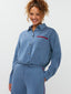 SAMPLE Blouse Kess | Denim blue/burgundy