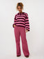 Knitted top Agnes | Burgundy/coral pink