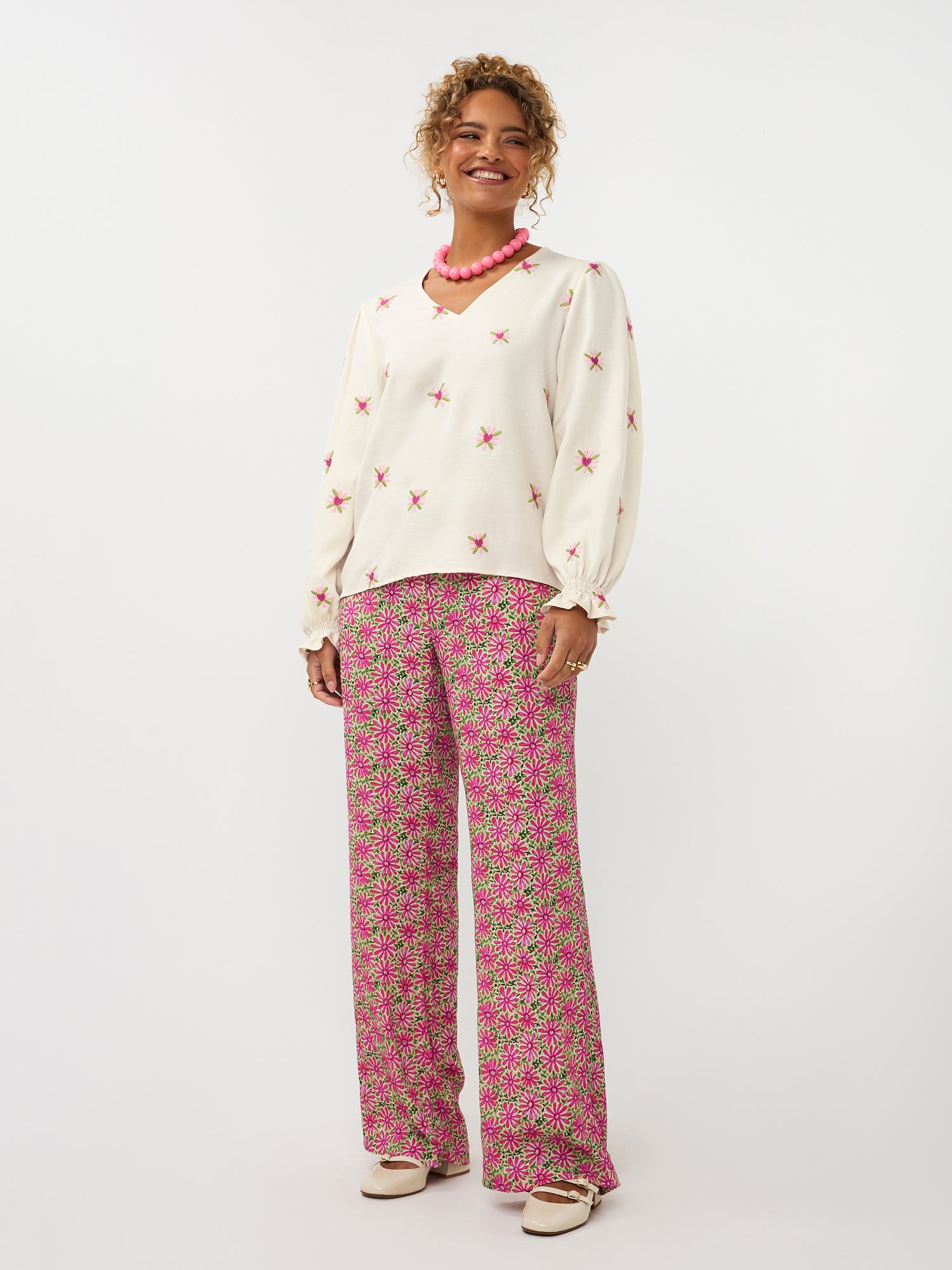 Trousers Zola | Pink flower – Ydence