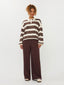 Knitted top Balou | Ecru/brown
