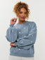 SAMPLE Sweater Hearts | Blue grey/ecru