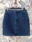 SAMPLE EXCL. Skirt Dakota WHITE stitching | Denim blue