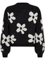 SAMPLE Knitted sweater Daisie | Black/off-white