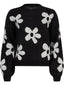 Knitted sweater Daisie Black/off-white