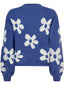 Knitted sweater Daisie Blue/off-white