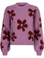 Knitted sweater Daisie Lilac/burgundy