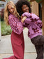 SAMPLE Blouse Alyssa | Wine red/lilac flower