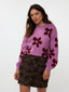 Knitted sweater Daisie Lilac/burgundy