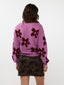 Knitted sweater Daisie Lilac/burgundy