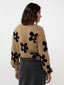 Knitted sweater Daisie Beige/black