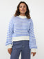 Knitted sweater Pippa Off-white/light blue