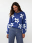 Knitted sweater Daisie | Blue/off-white